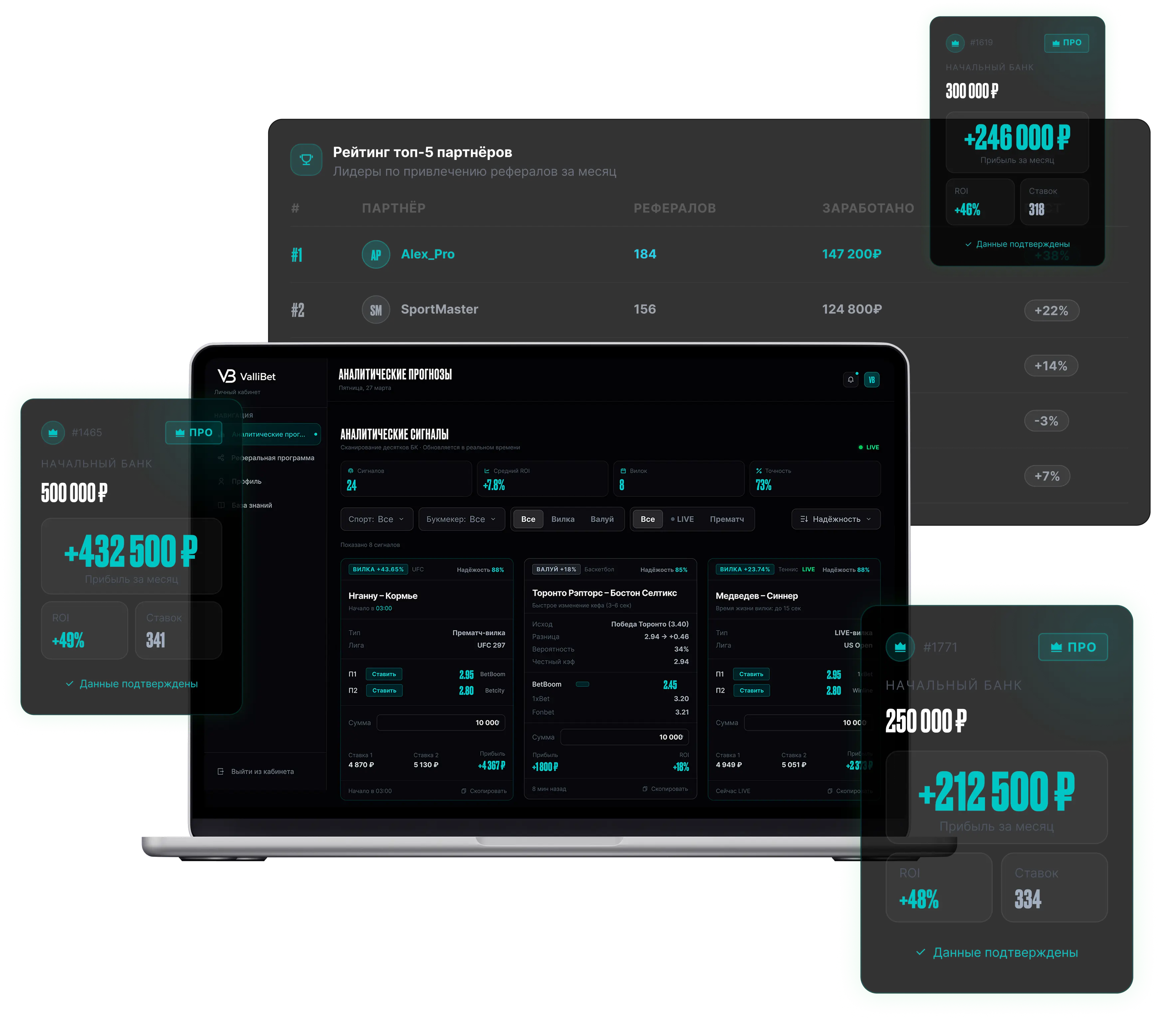 Интерфейс аналитической системы ValliBet